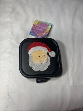 New Travel Jewelry Box Black Square Box with Felt Santa Decoration